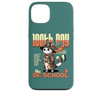 Carcasa para iPhone 13 100th Day of School Teachers Kids Child Happy 100 Days Cat