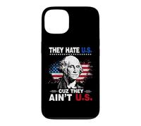 Carcasa para iPhone 13 4th of July American Flag They Hate Us Cuz They Ain't Us