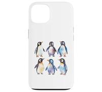 Carcasa para iPhone 13 Adorable Acuarela pingüinos antárticos Fauna Arte
