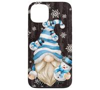 Carcasa para iPhone 13 Aesthetic Snowflake Pattern with Snowman and Winter GNOME