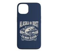 Carcasa para iPhone 13 Alaska or Bust Salmon Season Fishing Angler Cool Adventure