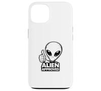 Carcasa para iPhone 13 Alien Aprobado Thumbs Up Gráfico Divertido OVNI alienígena