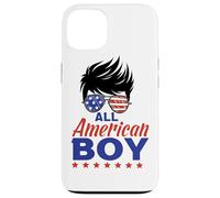 Carcasa para iPhone 13 All American Boy 4th of July Boys Kids Sunglasses USA Flag