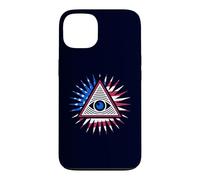 Carcasa para iPhone 13 All Seeing Eye - Bandera de Estados Unidos, pirámide del Nuevo Orden Mundial con Ojo
