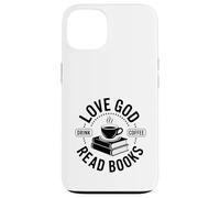 Carcasa para iPhone 13 ¡Ama a Dios, Bebe café, Lee Libros!