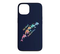 Carcasa para iPhone 13 Amante de los Delfines Oak Island NC Familia Vacaciones en la Playa