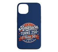Carcasa para iPhone 13 America Turns 250 I Turn 50 Since 50th Birthday Retro