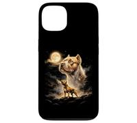 Carcasa para iPhone 13 American Bully Howling to The Moon Meme 90s Gráfico Animal