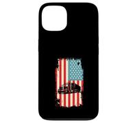 Carcasa para iPhone 13 American Flag Trucker Semi Remolque 18 Wheeler Truck Driver