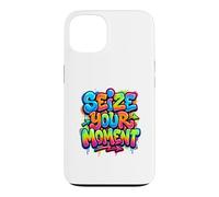 Carcasa para iPhone 13 Aprovecha tu Momento Retro Estética Vibrante