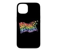 Carcasa para iPhone 13 Arco Iris Bandera Mariposas Gay Orgullo Mes Arte Homosexualidad