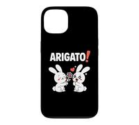Carcasa para iPhone 13 Arigato! Funny Chibi Anime Bunny Kawaii Manga Comedia