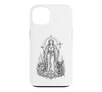 Carcasa para iPhone 13 Arte de línea curativa de Llama Sagrada de la Diosa Celta brígida