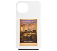 Carcasa para iPhone 13 Arte de Viaje Vintage de Philadelphia Independence Hall Inside USA