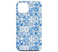 Carcasa para iPhone 13 Azulejo mediterráneo de mayólica de Cristal Mosaico Azul