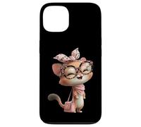 Carcasa para iPhone 13 Baby Squirrel Kawaii Character Pink Leopard Glasses Retrato
