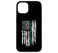 Carcasa para iPhone 13 Back The Green Thin Green Line American Flag Border Patrol