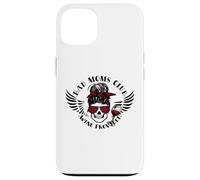 Carcasa para iPhone 13 Bad Moms Club Wine Proporcionado moño desordenado cráneo Divertido mamá