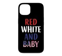 Carcasa para iPhone 13 Bandera Americana Bebé Rojo Blanco Azul Embarazo Mamá
