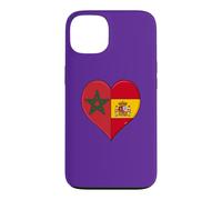 Carcasa para iPhone 13 Bandera España Marruecos Aficionados Marroquíes Españoles
