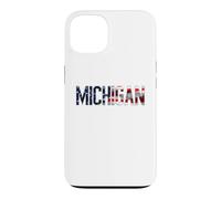 Carcasa para iPhone 13 Bandera Estadounidense del 4 de Julio de Michigan