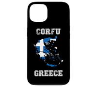 Carcasa para iPhone 13 Bandera Retro de Grecia Envejecida de Corfú