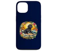 Carcasa para iPhone 13 Barbet Perro de Agua Perro Surfing Playa Puesta de Sol Vacaciones