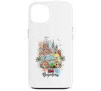 Carcasa para iPhone 13 Barcelona España Monumentos Arte Colorido Paisaje Urbano Recuerdo