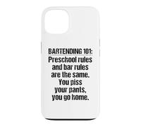 Carcasa para iPhone 13 Bartender Bartending 101 - Reglas de Barra Preescolar, Color Negro