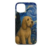 Carcasa para iPhone 13 Basset Fauve de Bretagne Perro Van Gogh Noche Estrellada