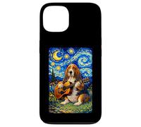 Carcasa para iPhone 13 Basset Hound Playing Guitar Whimsical Art Dog Music Camping
