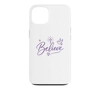Carcasa para iPhone 13 Believe Christian Faith Cross Dove Purple Inspiring Believe