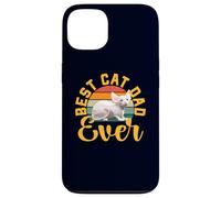 Carcasa para iPhone 13 Best Cat Dad Ever Bambino, Divertido Propietario de Gatos sin Pelo, Retro