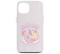 Carcasa para iPhone 13 Besties Axolotl Capybara Bubble Tea Lindo Kawaii Anime Animal