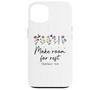 Carcasa para iPhone 13 Bible Verse Matthew 11 28 Make Room for Rest Trust God Jesus