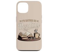 Carcasa para iPhone 13 Bibliotecaria acogedora de Cat Coffee Prefiero Estar Leyendo un Libro