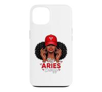 Carcasa para iPhone 13 Big Energy Aries Zodiac Afro Women Red Cap Black Girl Women