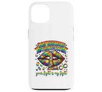 Carcasa para iPhone 13 Big Sisters Fight Too Autism Concientización Puzzle Labios