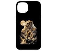 Carcasa para iPhone 13 Bigfoot Aullando a la Luna Meme Sasquatch
