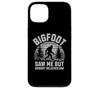 Carcasa para iPhone 13 Bigfoot Saw Me Nobody Believes Him Funny Sasquatch Hombres Niños