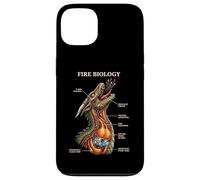 Carcasa para iPhone 13 Biología del Fuego Dragón Nerd Anatomía Diagrama de Ciencias Míticas