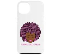 Carcasa para iPhone 13 Black Women Queen Stronger Than Breast Cancer Pink Ribbon