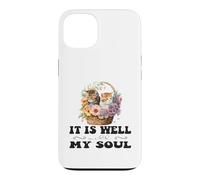 Carcasa para iPhone 13 Bonita Cesta Cristiana con Gatitos de It Is Well with My Soul
