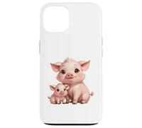 Carcasa para iPhone 13 Bonito diseño de mamá cerdita y Cerdito bebé