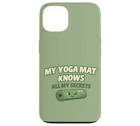 Carcasa para iPhone 13 Bonito Regalo Divertido para yoguis con Texto en inglés My Yoga Mat Knows All My Secrets