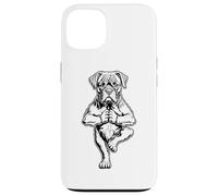 Carcasa para iPhone 13 Bóxer Yoga Cachorro Pogi Divertida Postura de árbol Vrikshasana