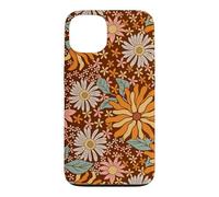 Carcasa para iPhone 13 Brown Flowers Meadow Floral Retro Groovy Aesthetic Women