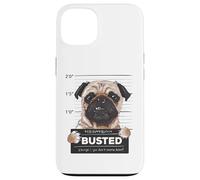 Carcasa para iPhone 13 Busted Pug Mugshot Funny Dog Humor