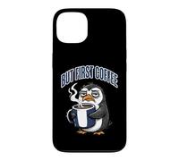 Carcasa para iPhone 13 But First Coffee Sleepy Penguin Caffeine Lover