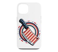 Carcasa para iPhone 13 Butcher American Flag Meat Cutter Cleaver Patriotic